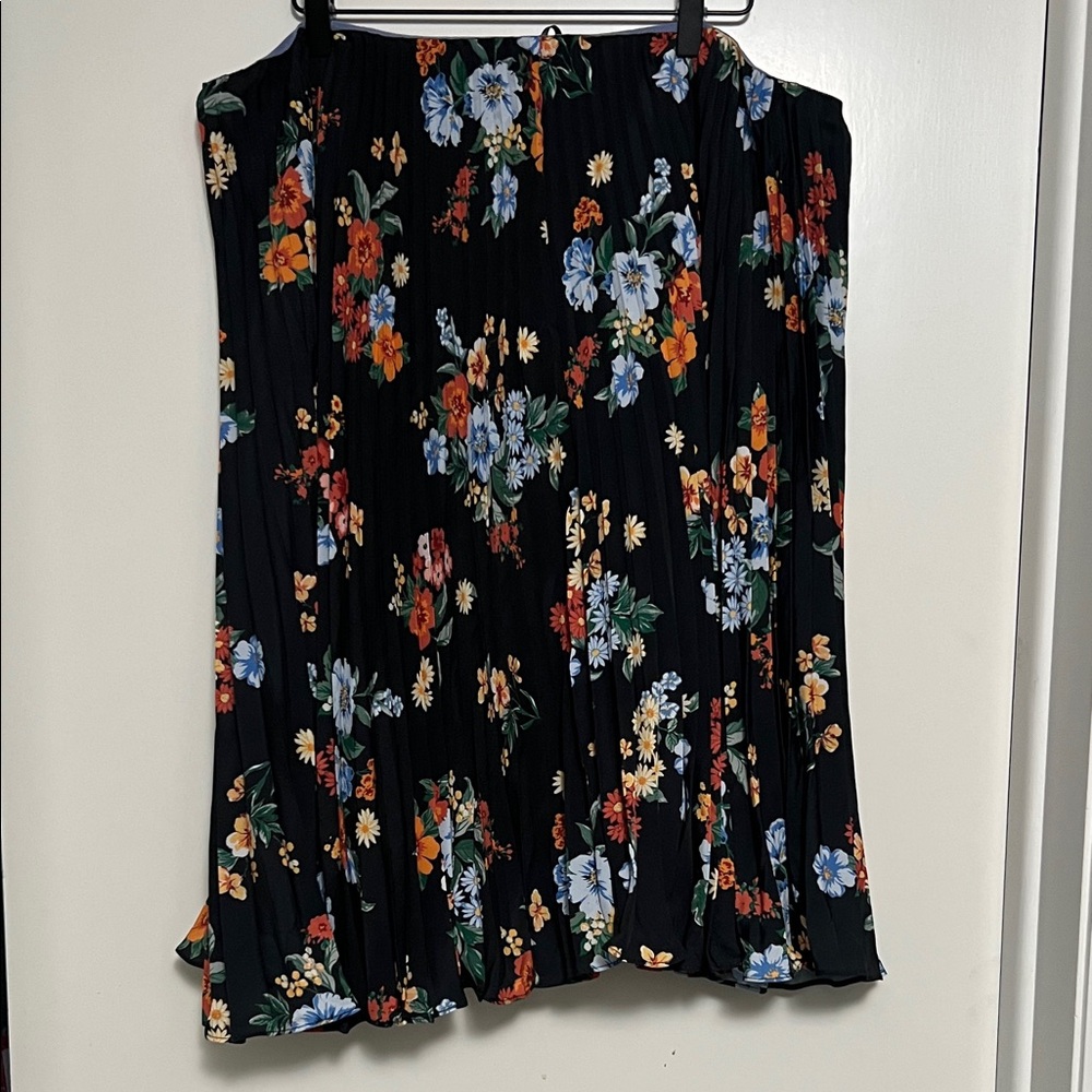 Maeve by Anthropologie Navy Floral Midi Skirt